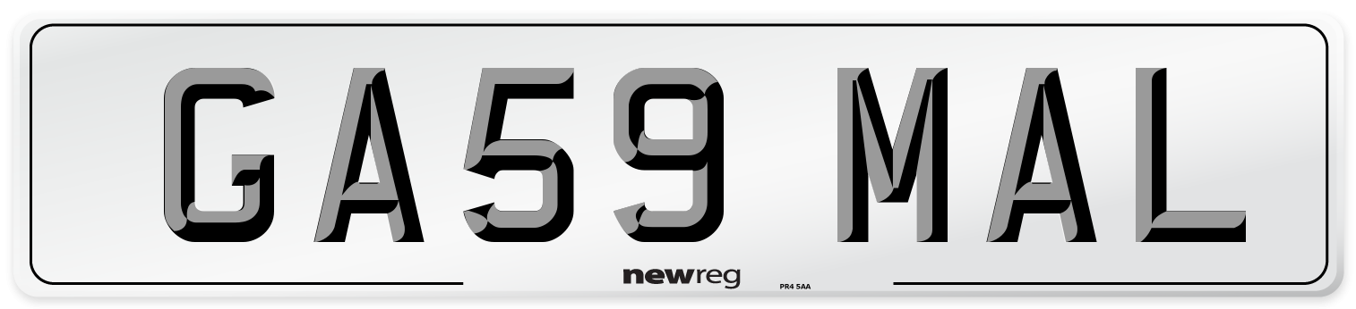GA59 MAL Number Plate from New Reg